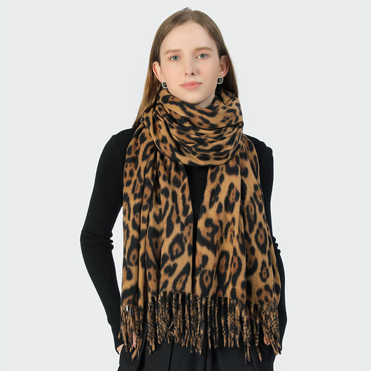 Bufanda Estampado Leopardo para Mujer - Chal Suave Tipo Cachemira - Image 7