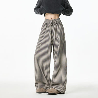 Pantalones Casuales Tejidos a Rayas con Corte Recto para Hombre - Image 6