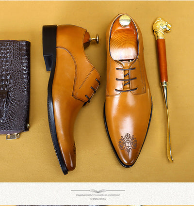 Zapatos de Cuero Ejecutivo con Punta Tallada - Elegancia Profesional - Image 9