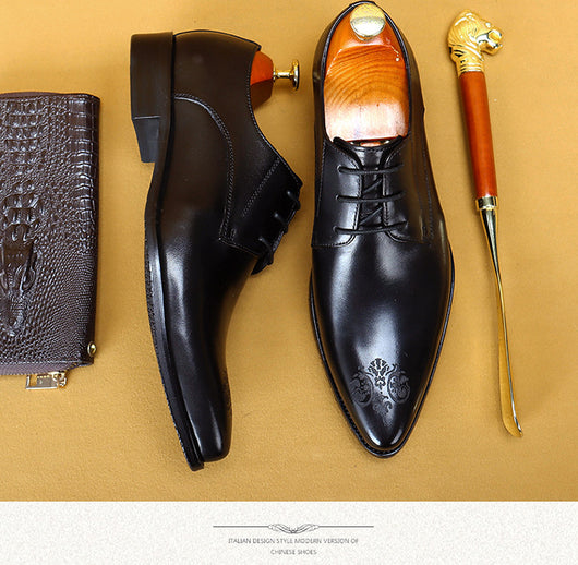 Zapatos de Cuero Ejecutivo con Punta Tallada - Elegancia Profesional - Image 15