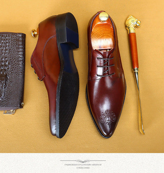 Zapatos de Cuero Ejecutivo con Punta Tallada - Elegancia Profesional - Image 24