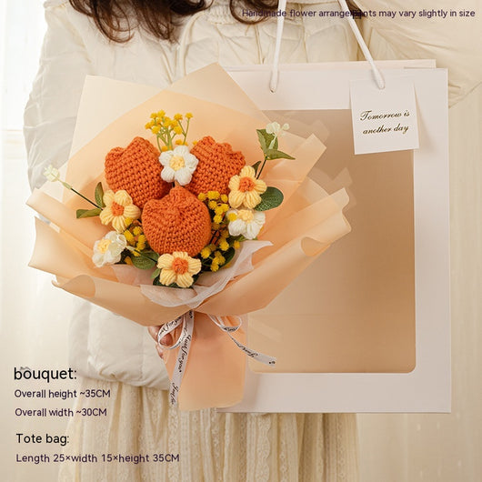 Ramo de Tulipanes Tejidos en Lana - Regalo Perfecto para Mamá, Graduación y Ocasiones Especiales - Image 15