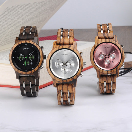 Reloj de Negocios Casual para Hombre con Textura de Madera - Image 21