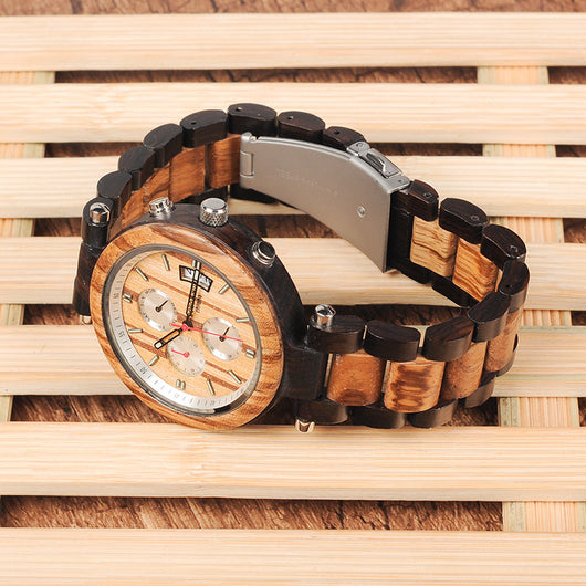 Reloj de Negocios Casual para Hombre con Textura de Madera - Image 26