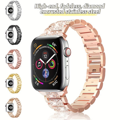 Correa de Reloj Metal con Diamantes Incrustados