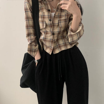 Camisa Cuadrille Oversized de Manga Corta - Image 34