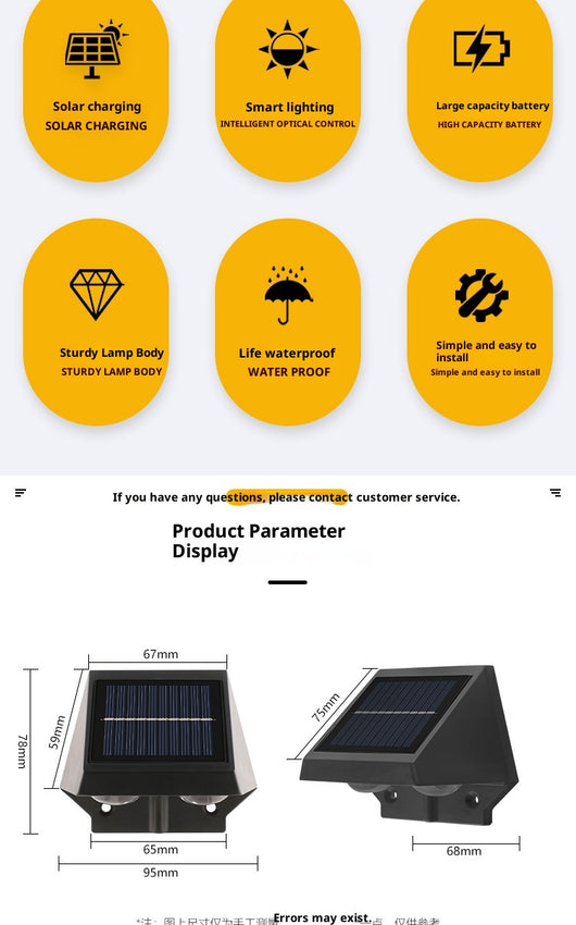 Lámpara Solar LED para Pared Exterior - Iluminación Inteligente para Jardín - Image 15