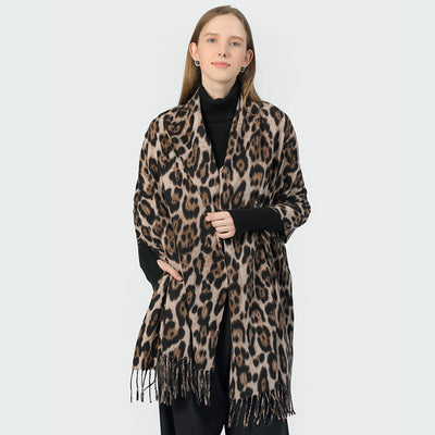 Bufanda Estampado Leopardo para Mujer - Chal Suave Tipo Cachemira - Image 14