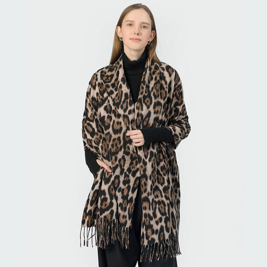 Bufanda Estampado Leopardo para Mujer - Chal Suave Tipo Cachemira - Image 14