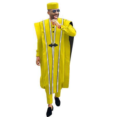 Vestido Étnico Africano Bordado de Cuatro Piezas - Image 19