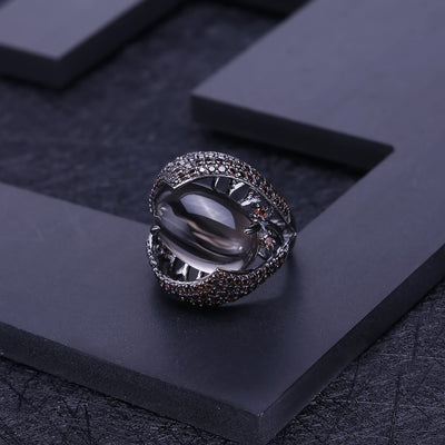 Anillo de Plata Esterlina S925 Retro Lujo con Gemas Naturales Incrustadas - Image 14