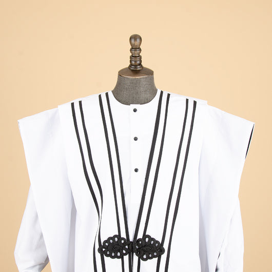 Vestido Étnico Africano Bordado de Cuatro Piezas - Image 38