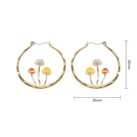 Aretes Colgantes Tres Hongos Dorados para Mujer - Diseño Trendy y Dulce - Image 33