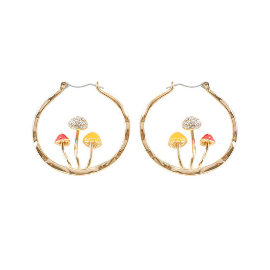 Aretes Colgantes Tres Hongos Dorados para Mujer - Diseño Trendy y Dulce - Image 34