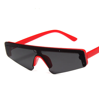 Brown mirror Siamese sport sunglasses with a flat top frame and gradient lenses, shown on a white background. - Image 29