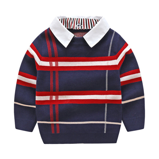 Suéter Jacquard a Cuadros para Niños - Image 5