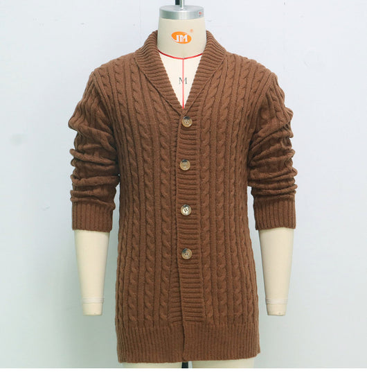 Cardigan de Lana Gruesa con Punto Retorcido para Hombre - Image 13