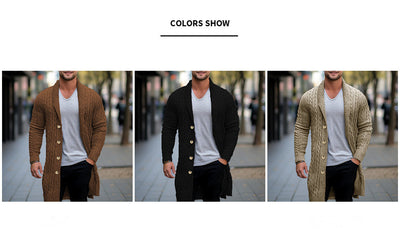 Cardigan de Lana Gruesa con Punto Retorcido para Hombre - Image 17