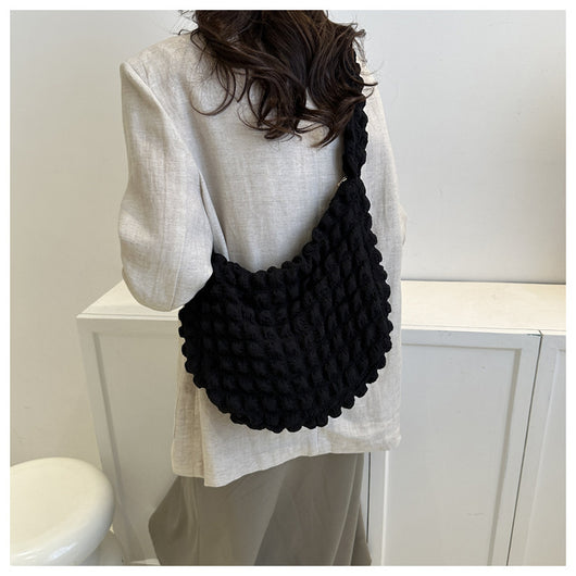 Bolsa Axilar Plisada Clouds - Estilo Occidental Minimalista y Trendy - Image 26