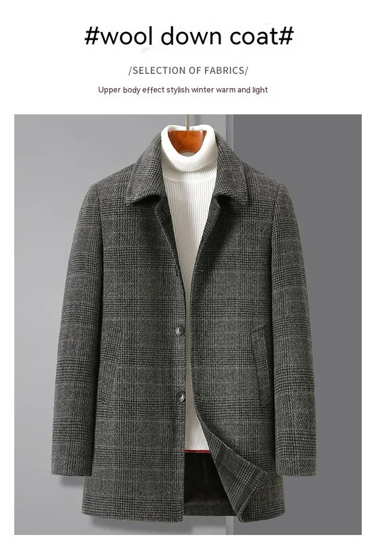 Abrigo de Lana para Hombre con Forro Desmontable de Plumón - Invierno Cálido y Versátil - Image 11