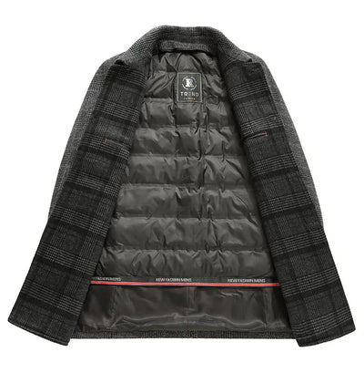 Abrigo de Lana para Hombre con Forro Desmontable de Plumón - Invierno Cálido y Versátil - Image 13
