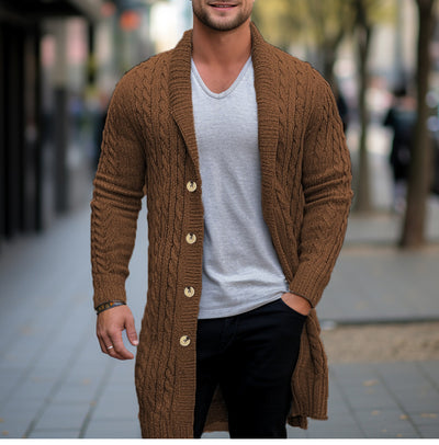 Cardigan de Lana Gruesa con Punto Retorcido para Hombre - Image 19