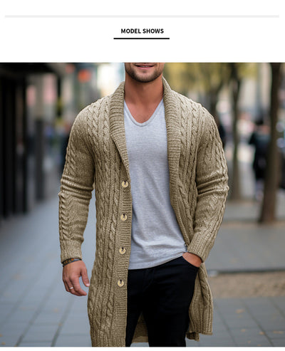 Cardigan de Lana Gruesa con Punto Retorcido para Hombre - Image 21
