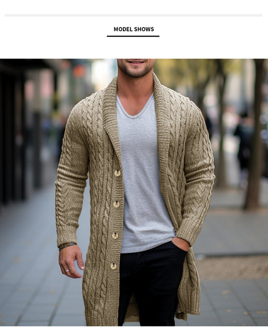 Cardigan de Lana Gruesa con Punto Retorcido para Hombre - Image 21
