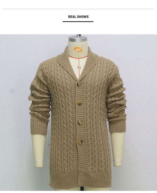 Cardigan de Lana Gruesa con Punto Retorcido para Hombre - Image 23