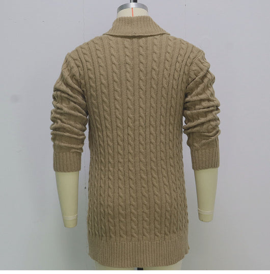 Cardigan de Lana Gruesa con Punto Retorcido para Hombre - Image 24