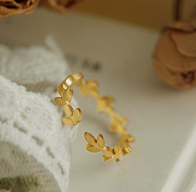 Anillo de Hoja Retro Lujo Ligero para Mujer - Image 18