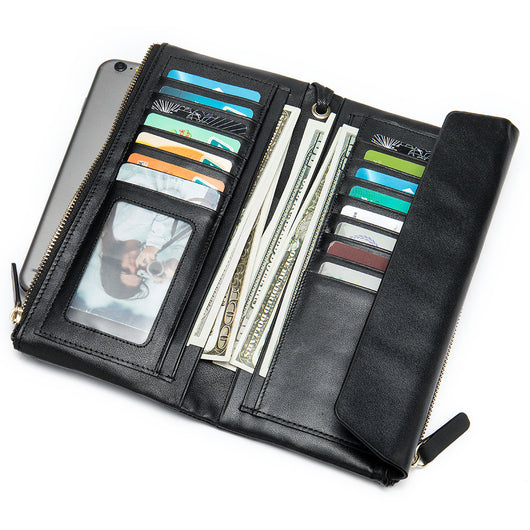 Billetera de Cuero Genuino Retro con Múltiples Compartimientos - Image 15