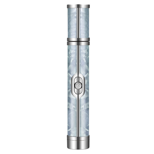Silver-gray portable nail polishing instrument with a sleek, pen-like design and textured body. - Image 11