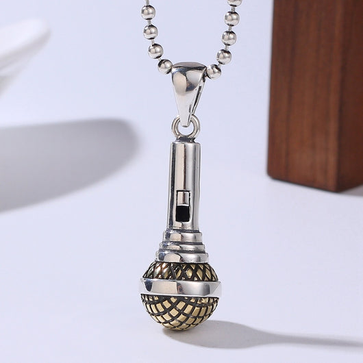 Dije Micrófono Plata 925 Hip Hop para Hombre y Mujer - Image 9