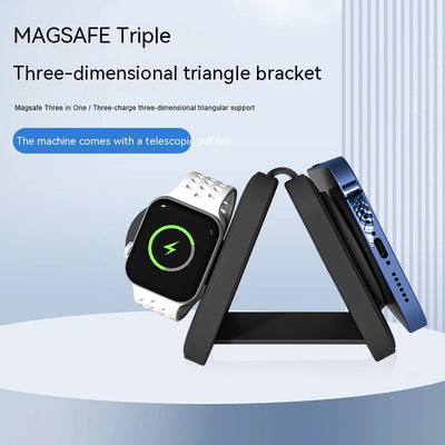 Cargador Inalámbrico Magnético 3 en 1 Plegable con Cable Flexible - Image 14