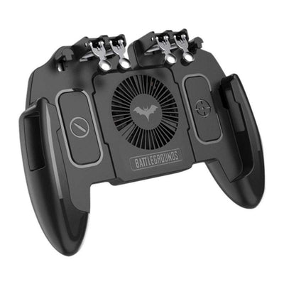 Black M11 mobile gaming controller with cooling fan and four silver trigger buttons for smartphones. - Image 16