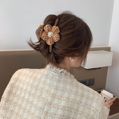 Pinza Floral de Lana Elegante para el Cabello - Clip Trasero Premium - Image 9
