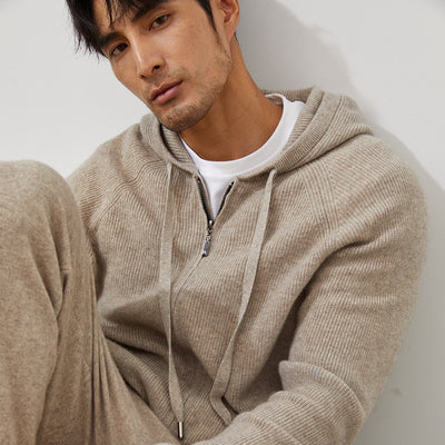 Cardigan Hoodie de Cachemira para Hombre - Abrigo Tejido Grueso y Cálido - Image 9