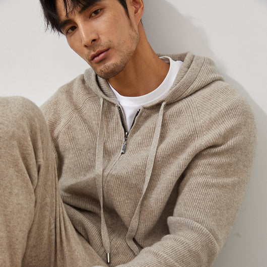 Cardigan Hoodie de Cachemira para Hombre - Abrigo Tejido Grueso y Cálido - Image 9