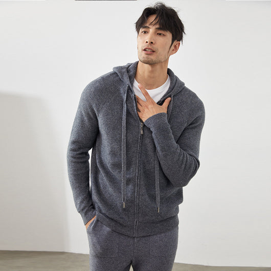 Cardigan Hoodie de Cachemira para Hombre - Abrigo Tejido Grueso y Cálido - Image 11