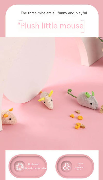 Seven colorful plush mouse cat toys with different colored bodies, ears, and tails, arranged in a circle. - Image 16