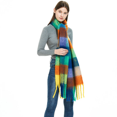 Bufanda Gruesa Cuadros Otoño Invierno - Diseño Multicolor Elegante - Image 42