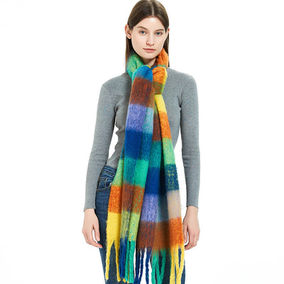 Bufanda Gruesa Cuadros Otoño Invierno - Diseño Multicolor Elegante - Image 43