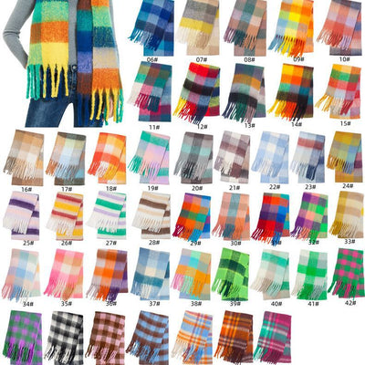 Bufanda Gruesa Cuadros Otoño Invierno - Diseño Multicolor Elegante - Image 44