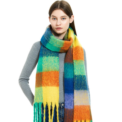 Bufanda Gruesa Cuadros Otoño Invierno - Diseño Multicolor Elegante - Image 47