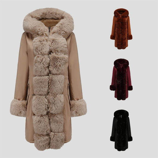 Abrigo Acolchado para Mujer con Cuello de Piel Desmontable - Parka Midi Elegante - Image 8