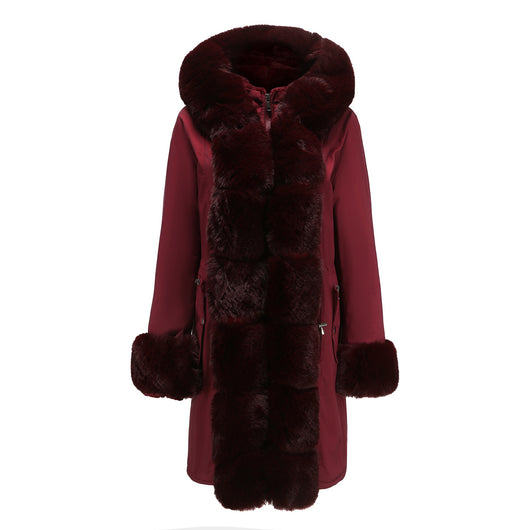 Abrigo Acolchado para Mujer con Cuello de Piel Desmontable - Parka Midi Elegante - Image 11
