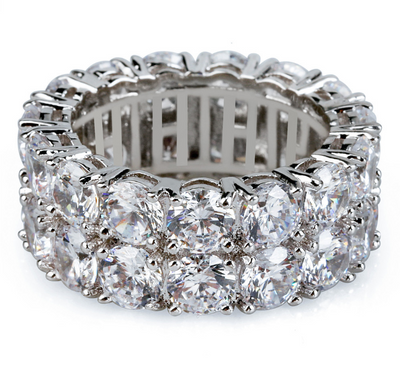 Anillo Hip Hop Doble Fila con Circones Incrustados para Hombre - Image 4