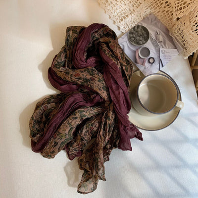 Pañuelo Vintage de Algodón y Lino con Flores Retro para Mujer - Image 30