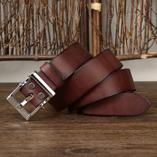 Cinturón de Cuero Retro Hombre - Hebilla Acero Inoxidable Premium - Image 3